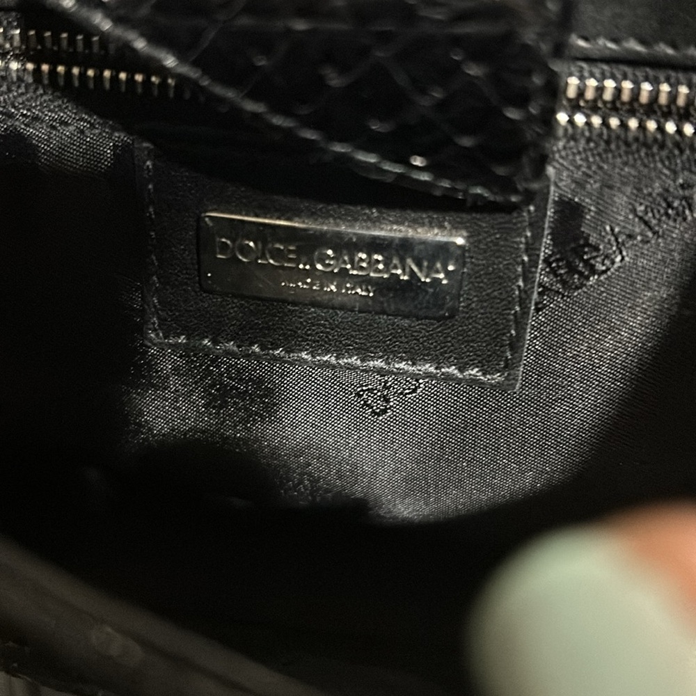 DOLCE & GABBANA VINTAGE black python with crystals shoulder bag - Picture 2 of 4